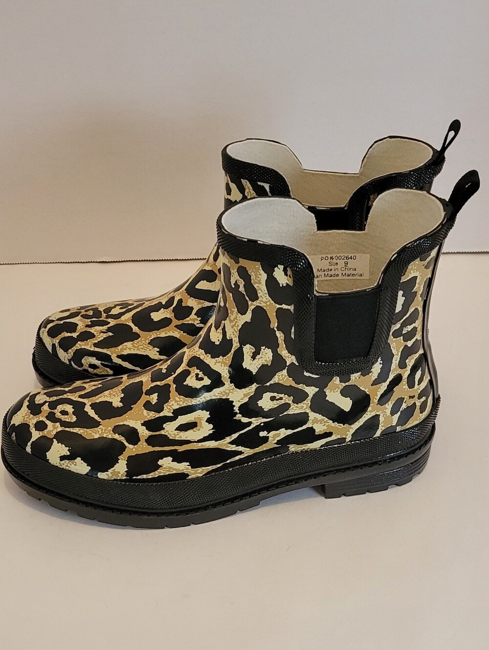 Journee Collection Tekoa Leopard Print Chelsea Rain Boots Waterproof Size 9 NWOT - Picture 4 of 12
